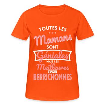 Mamans géniales les meilleures sont Berrichonnes - T-shirt respirant Femme - orange néon - Devant - AI Model Female 172 dark (172cm)