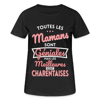 Mamans géniales les meilleures sont Charentaises - T-shirt respirant Femme - noir - Devant - AI Model Female 172 light (172cm)