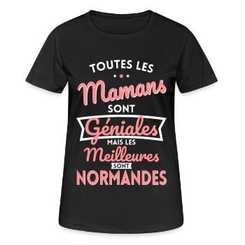Mamans géniales les meilleures sont Normandes - T-shirt respirant Femme - noir - Devant - AI Model Female 172 light (172cm)