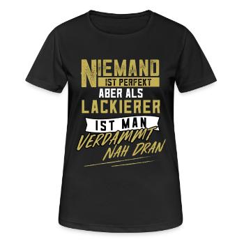 Lackierer Fahrzeuglackierer Lackieren Lackiererei - Frauen T-Shirt atmungsaktiv - Schwarz - Vorne - AI Model Female 172 light (172cm)