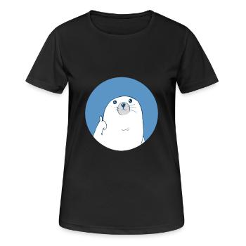 Phobe marin Pouces Hauts Mer Lion De Mer Drôle - T-shirt respirant Femme - noir - Devant - AI Model Female 172 light (172cm)