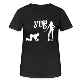 Femdom Dominatrix Sub SM drôle humour t-shirt - T-shirt respirant Femme - noir - Devant - AI Model Female 172 light (172cm)