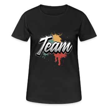 Équipe - T-shirt respirant Femme - noir - Devant - AI Model Female 172 light (172cm)