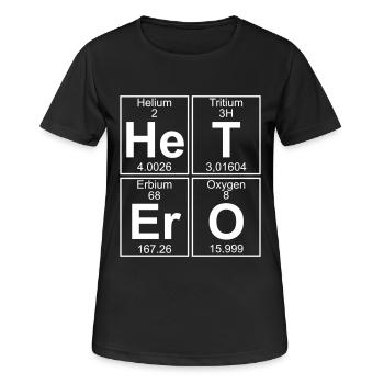 He-T-Er-O (hetero) - Frauen T-Shirt atmungsaktiv - Schwarz - Vorne - AI Model Female 172 light (172cm)