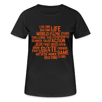 speed skating patinage texte mots - T-shirt respirant Femme - noir - Devant - AI Model Female 172 light (172cm)