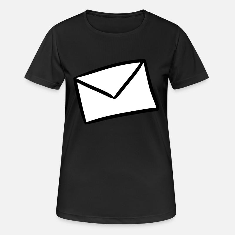 Brief Briefumschlag Post Mail letter envelope - Frauen T-Shirt atmungsaktiv - Schwarz