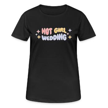 Hot Girl Wedding – Bachelor Party Trend Design - Women's Breathable T-Shirt - black - Front - AI Model Female 172 light (172cm)