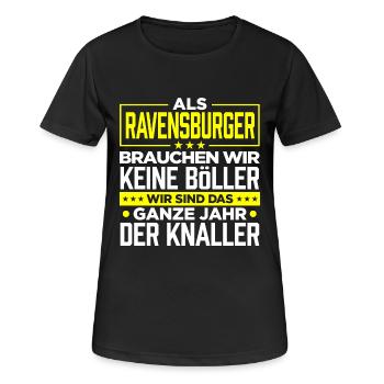 RAVENSBURGER - Böller - Frauen T-Shirt atmungsaktiv - Schwarz - Vorne - AI Model Female 172 light (172cm)