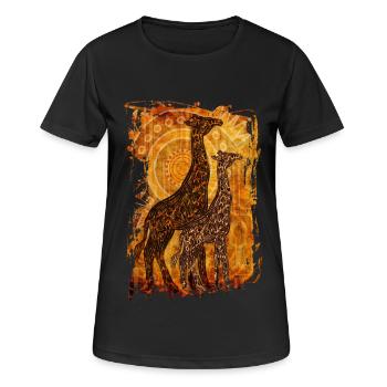 Été africain - T-shirt respirant Femme - noir - Devant - AI Model Female 172 light (172cm)