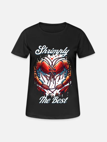 Shrimply the best word game - Women's Breathable T-Shirt - black