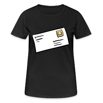 Brief Briefumschlag letter envelope Briefpost - Frauen T-Shirt atmungsaktiv - Schwarz - Vorne - AI Model Female 172 light (172cm)