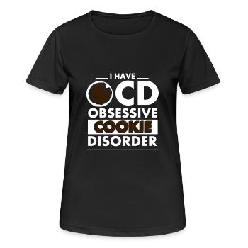 Cookie disturbance funny sayings - Women's Breathable T-Shirt - black - Front - AI Model Female 172 light (172cm)