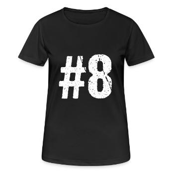 Teamplayer Hashtag Nummer 8 Acht Mannschaft - Frauen T-Shirt atmungsaktiv - Schwarz - Vorne - AI Model Female 172 light (172cm)