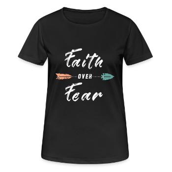 faith over fear - Women's Breathable T-Shirt - black - Front - AI Model Female 172 light (172cm)