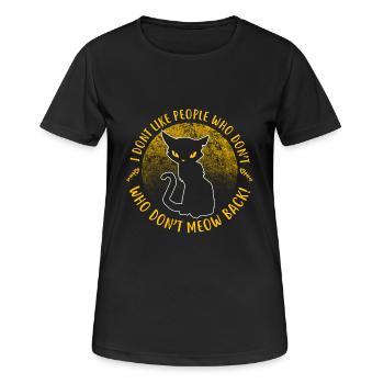 Je n'aime pas les gens / chats Chat shirt - T-shirt respirant Femme - noir - Devant - AI Model Female 172 light (172cm)