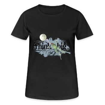 shirt motif frog moon positive think big blue-gray - Women's Breathable T-Shirt - black - Front - AI Model Female 172 light (172cm)