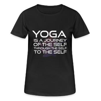 Aerobic Yoga Yogamatte Frauen Frau Dehnung new - Frauen T-Shirt atmungsaktiv - Schwarz - Vorne - AI Model Female 172 light (172cm)