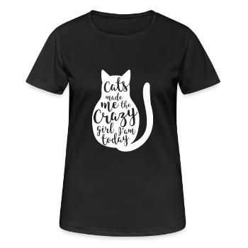 Cats made me gift pet - Women's Breathable T-Shirt - black - Front - AI Model Female 172 light (172cm)
