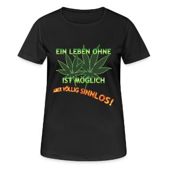 Inutile sans CHANVRE - T-shirt respirant Femme - noir - Devant - AI Model Female 172 light (172cm)