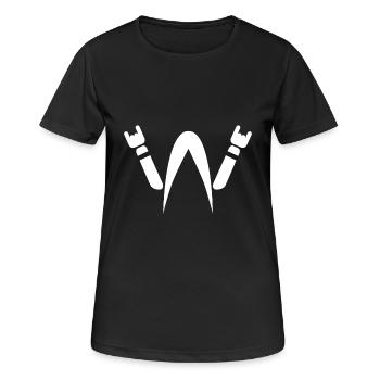 Heavy Metal - Headbanger - Metal Head - Weiss - Frauen T-Shirt atmungsaktiv - Schwarz - Vorne - AI Model Female 172 light (172cm)