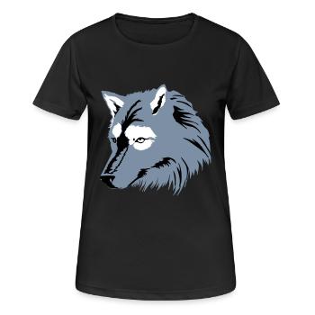 Silver Grey Wolf / Silbergrauer Wolf (3c) - Women's Breathable T-Shirt - black - Front - AI Model Female 172 light (172cm)