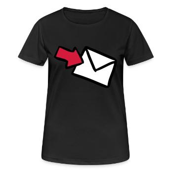 Brief E-Mail mail letter lettre message Versand - Frauen T-Shirt atmungsaktiv - Schwarz - Vorne - AI Model Female 172 light (172cm)