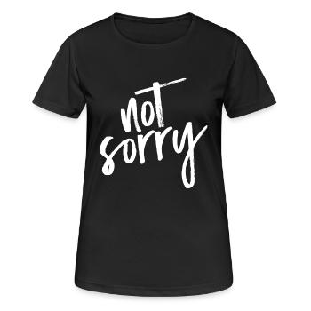Not Sorry - Frauen T-Shirt atmungsaktiv - Schwarz - Vorne - AI Model Female 172 light (172cm)