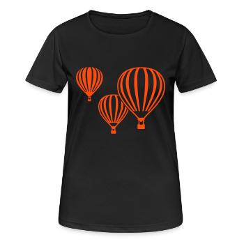 Heißluftballon - Frauen T-Shirt atmungsaktiv - Schwarz - Vorne - AI Model Female 172 light (172cm)