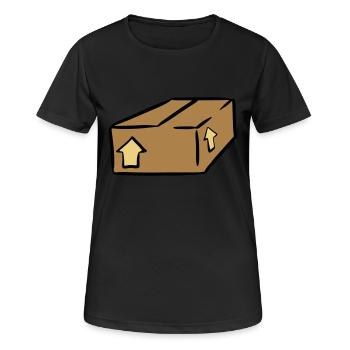 Paket Post Package Paquet - T-shirt respirant Femme - noir - Devant - AI Model Female 172 light (172cm)