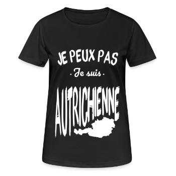 Je peux pas je suis Autrichienne - T-shirt respirant Femme - noir - Devant - AI Model Female 172 light (172cm)