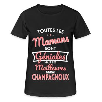 Mamans géniales les meilleures sont Champagnoux - T-shirt respirant Femme - noir - Devant - AI Model Female 172 light (172cm)