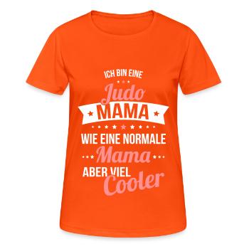 Judo Mama wie eine normale Mama aber viel cooler - Frauen T-Shirt atmungsaktiv - Neonorange - Vorne - AI Model Female 172 dark (172cm)
