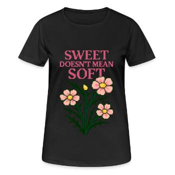 Sweet Doesn’t Mean Soft – Pixel Flower Power State - Women's Breathable T-Shirt - black - Front - AI Model Female 172 light (172cm)