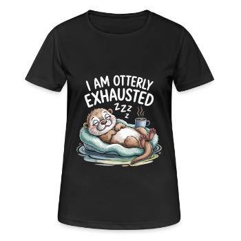 Komisch, ich bin schrecklich erschöpft - Frauen T-Shirt atmungsaktiv - Schwarz - Vorne - AI Model Female 172 light (172cm)