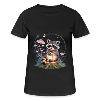 Whimsical Raccoon Cottagecore - Women's Breathable T-Shirt - black - Front - AI Model Female 172 light (172cm)