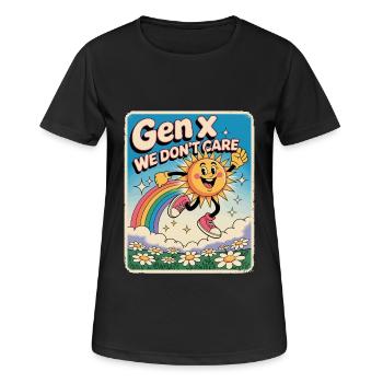 Gen X ist uns egal - Frauen T-Shirt atmungsaktiv - Schwarz - Vorne - AI Model Female 172 light (172cm)