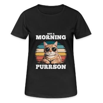 Lustige getigerte Katze Kein Morgenschnurren - Frauen T-Shirt atmungsaktiv - Schwarz - Vorne - AI Model Female 172 light (172cm)