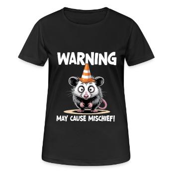 Un avertissement amusant pour les opossums peut causer des méfaits - T-shirt respirant Femme - noir - Devant - AI Model Female 172 light (172cm)