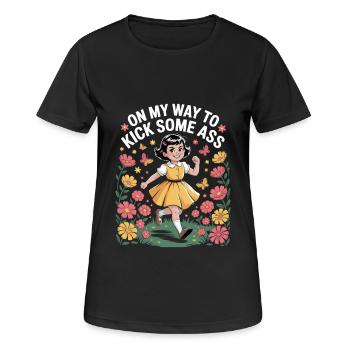 En route pour botter des fesses - T-shirt respirant Femme - noir - Devant - AI Model Female 172 light (172cm)