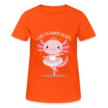 Axolotl danseur de ballet - T-shirt respirant Femme - orange néon - Devant - AI Model Female 172 dark (172cm)