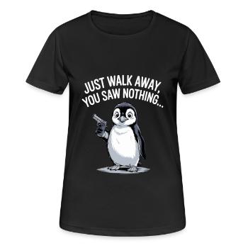 Penguin Handgun Just Walk Away You Saw Nothing - Women's Breathable T-Shirt - black - Front - AI Model Female 172 light (172cm)