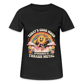 Die heutige Gute Laune Gesponsert von Thrash Metal - Frauen T-Shirt atmungsaktiv - Schwarz - Vorne - AI Model Female 172 light (172cm)