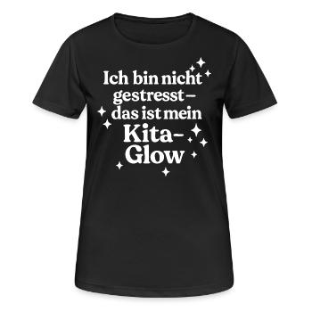 Ich bin nicht gestresst (weiß) - Frauen T-Shirt atmungsaktiv - Schwarz - Vorne - AI Model Female 172 light (172cm)