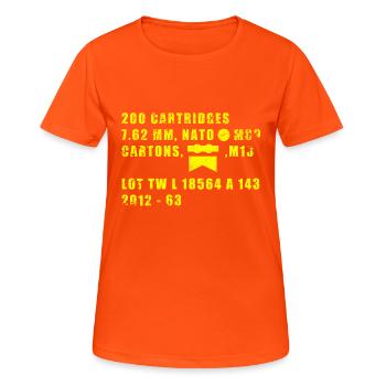 Ammo Box - Women's Breathable T-Shirt - neon orange - Front - AI Model Female 172 dark (172cm)