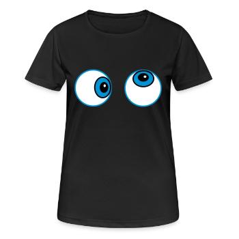 Eyes (d) - Women's Breathable T-Shirt - black - Front - AI Model Female 172 light (172cm)