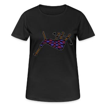 Dudelsack - Frauen T-Shirt atmungsaktiv - Schwarz - Vorne - AI Model Female 172 light (172cm)
