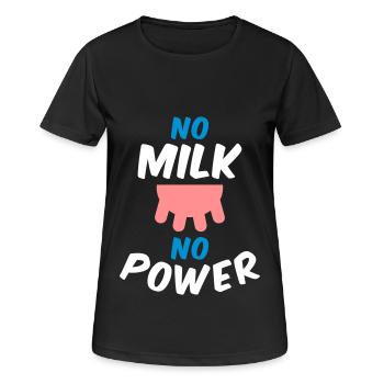 Pas de lait pas d’électricité (pis) - T-shirt respirant Femme - noir - Devant - AI Model Female 172 light (172cm)