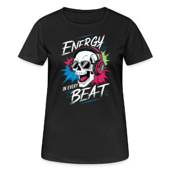 Totenkopf mit Kopfs - De l’énergie dans chaque battement - T-shirt respirant Femme - noir - Devant - AI Model Female 172 light (172cm)