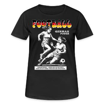 Deutscher Frauenfußball Shirt: Spielfreude pur - Frauen T-Shirt atmungsaktiv - Schwarz - Vorne - AI Model Female 172 light (172cm)