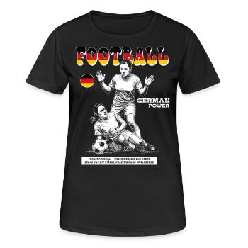 German Fußballspielerin Shirt: Faulspiel mit Folge - Frauen T-Shirt atmungsaktiv - Schwarz - Vorne - AI Model Female 172 light (172cm)